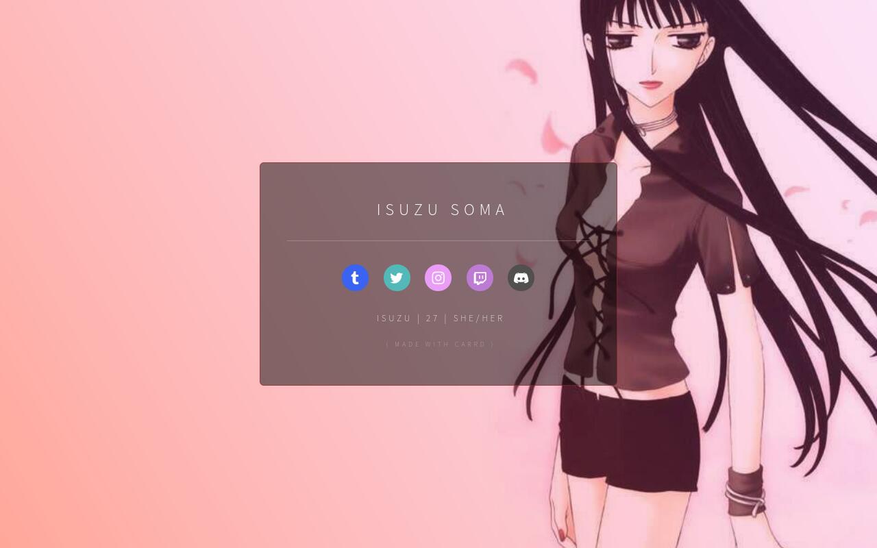 Carrd profile picture for @isuzu